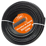 1 x RAW Customer Returns Zeqeey Heavy Duty Rhombus Zigzag Grass Trimmer Thread Trimmer Line Lawn Mowing Line 3 mm - 4 mm Length 15 m Nylon Trimmer Line Cord Wire Rope for Garden Electric Grass Trimmer Grass Trimmer F3015 - RRP €8.02