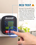 1 x RAW Customer Returns DEWENWILS socket tester, current tester with RCD test and LCD display, 6 types of fault diagnosis, leakage voltage and current display, FI test, 48-250V 45-65Hz, CAT ll 300V - RRP €20.16