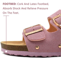 1 x RAW Customer Returns ONCAI women s mules, comfortable slippers with cork footbed, suede, pink, 38 EU - RRP €29.99