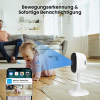 1 x RAW Customer Returns AMOROM Indoor Surveillance Camera 1080P WiFi Camera Surveillance, with Night Vision, 2-Way Audio, Motion Detection, Voice Control, Works with Alexa Google Assistant, 2.4G WiFi - RRP €19.99