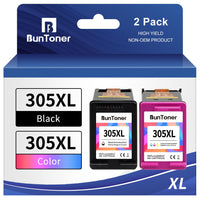 1 x RAW Customer Returns BunToner 305 XXL cartridges Compatible for hp 305 printer cartridges XXL set for HP DeskJet 2720e 4120e HP Envy 6000 6420e Pro 6430 6432 printer black, color  - RRP €30.24