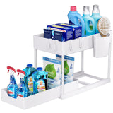 1 x RAW Customer Returns Puricon Under Sink Organizer, 2-Tier Under Sink Organizer, Under Sink Storage Organizer Multipurpose Shelf Under Sink for Kitchen Bathroom White,1  - RRP €20.82