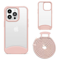 1 x RAW Customer Returns Lawonda Mobile Phone Chain Compatible with iPhone 14 Pro Removable Shoulder Strap Necklace Case with Neck Strap Mobile Phone Case for Hanging Case Protective Case with Strap Cord Chain for Smartphone Pink - RRP €20.16