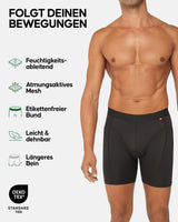 1 x RAW Customer Returns DANISH ENDURANCE Pack of 6 sports boxer shorts, odorless, breathable, sports underwear, for men, multicolored 3X black, 3X black red stitching 3XL - RRP €47.95