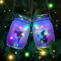 1 x RAW Customer Returns MLOQI 2 Solar Lanterns for Outdoors, Butterfly Fairy in a Mason Jar, LED Solar Garden Light Waterproof Hanging, Solar Lantern for Indoor Garden Outdoor Garden Decoration Christmas Gifts Color  - RRP €23.99