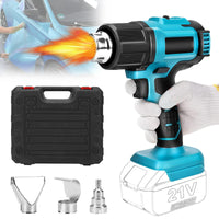 1 x RAW Customer Returns Cordless hot air gun, hot air gun Compatible with Makita 18V battery, 3 nozzles, 2 temperature settings, max 550 C, for welding, drying, DIY, paint, stripping - RRP €62.32