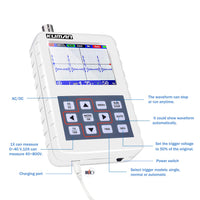 1 x RAW Customer Returns kuman digital oscilloscope, 5 MHz, bandwidth, 20 Mech s, display 2.4 inches in 320 x 240, integrated memory, with BNC connector and KW25 probe - RRP €62.23