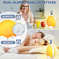 1 x RAW Customer Returns Laliled light alarm clock, daylight alarm clock double alarms, sunrise light alarm clock with sunrise sunset simulation, wake up light alarm clock light with 5 alarm tones FM snooze, bedside lamp for children - RRP €35.99