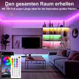 30 x RAW Customer Returns Cozylady Led Strip 30m RGB LED Strip with Remote Control Bluetooth Music Sync Timer Setting Dimmable Color Changing Led Fairy Lights Light Strip Tape for Party Room Decoration TV Gaming 2 15M - RRP €459.3