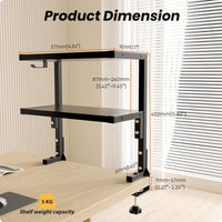 1 x RAW Customer Returns PUTORSEN 15 inch Clamp-on Desk Organizer, 2 Tier Desk Shelf DIY Shelf Under Desk for Gaming Devices, Table Accessories and More, Black - RRP €59.48