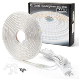 1 x RAW Customer Returns Q.Laomi LED strip 6 meters with switch, IP65 waterproof LED tape, LED strip 230V, light strip, LED light bar, 6M, white - RRP €37.3