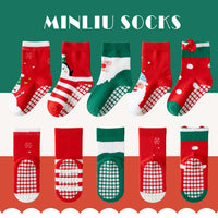 1 x Brand New WJOWWL 5 pairs of baby socks Christmas socks, Christmas socks, anti-slip socks children s winter socks children s anti-slip socks baby crawling socks baby ABS socks children s warm Christmas socks B  - RRP €10.07