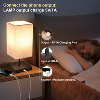 1 x RAW Customer Returns blonbar 2-pack bedside lamp touch dimmable, bedside lamp with USB charging function, 3 color temperatures fully dimmable, 6W LED fabric shade table lamp for children s room, bedroom, living room square  - RRP €49.99