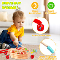 8 x Brand New Wooden Toys for Montessori 3 Years Apple Picking and Insects Game Wooden Toy for Boys and Girls, Educational Learning Shape Sorting Wooden Toys Gifts for Kids - RRP €163.2