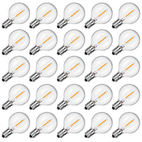 1 x RAW Customer Returns 25 Pack G40 LED Replacement Bulbs, E12 Screw Base Shatterproof LED Globe Bulbs, G40 Replacement Bulbs for Outdoor String Lights, Party Patio Wedding Decorations, 0.6 Watt, 2700K Warm White - RRP €23.18