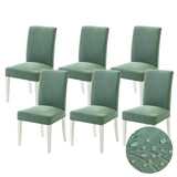 1 x RAW Customer Returns MIULEE Adjustable Dining Chair Covers Flower Type Stretch Chair Seat Cover for Modern Decoration Pack of 6 Chair Covers Greenish Gray Suitable for Dining Room, Living Room, Office - RRP €40.99