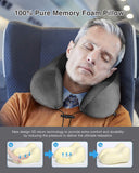 1 x RAW Customer Returns HOMIEE Neck Pillow Airplane Car Travel Pillow Neck Roll Memory Foam Travel Neck Pillow Travel Comfy Ergonomic Neck Support Pillow Orthopedic Pillow Head Pillow Adults Gray Soft  - RRP €17.7