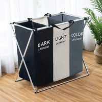 1 x RAW Customer Returns Imagine Orange 3 Compartment Foldable Laundry Hamper with Handle for Bathroom Bedroom Home - RRP €28.19