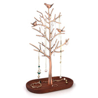 1 x RAW Customer Returns MORE LESS Branch Jewelry Stand with Wooden Tray Color Luxury Tree Tower Hanging Storage Pieces for Rings Earrings Necklaces Bracelets Suitable for Living Room Bathroom Office etc. - RRP €19.99