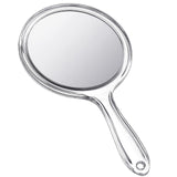 1 x RAW Customer Returns Queekay Clear Double Sided Handheld Mirror 1x 2x Magnification Mirror with Handle Cosmetic Mirror Makeup Travel Rounded Makeup Mirror - RRP €11.59