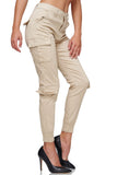 1 x RAW Customer Returns Elara Damen Slim Fit Hose Denim Cargo Chunkyrayan 753-3A Hellbeige 42 XL  - RRP €30.88