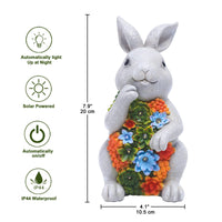 1 x RAW Customer Returns Yeomoo Solar Rabbit Figures Garden Decoration for Outdoors, Rabbit with Succulents Solar Lamp Decoration Bunny Figure Decoration Room Garden Funny Gifts for Women Children Balcony Terrace Fairy Garden 20CM - RRP €32.15