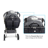 1 x RAW Customer Returns Pomelo Best Baby Diaper Changing Bag, Large Capacity Bag, Waterproof, with 2 Hooks Baby Stroller and Portable Diaper Changing Bag Classic Black  - RRP €37.24