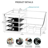 1 x RAW Customer Returns Greentainer Makeup Organizer, Large Capacity Cosmetic Container with 8 Grids in Different Sizes and 3 Drawers, for Bedroom and Bathroom, Acrylic Cosmetic Organizer - RRP €20.99