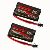 1 x RAW Customer Returns RoaringTop 2S 7.4V 3000mAh 15C RC Battery li-ion Battery With JST-SMP For WLtoys 4WD RC Cars 12403 12401 12402 12404 12428 Etc Most 1 12 1 14 1 16 Scale RC Cars Trucks 2 Packs  - RRP €32.99