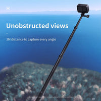 1 x RAW Customer Returns 118 Inch 3 Meter Ultra Long Selfie Stick Compatible with GoPro Hero 12 11 10 9 8 Max, Insta 360 One R Rs One X, Osmo Action, Extension Rod and Lightweight - RRP €59.99