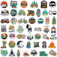 1 x RAW Customer Returns EUFFO Waterproof Stickers Set 50 Pieces, Vintage Travel Outdoor Stickers for Suitcase MacBook Laptop Bicycle Scrapbook Motorcycle Skateboard Helmet Car Retro Stickers - RRP €7.04