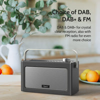 1 x RAW Customer Returns i-box DAB DAB Plus Radio FM Radio with Bluetooth, Portable Digital Radio Retro Bluetooth Radio with rechargeable battery for up to 15 hours of playback, LCD screen, Aux and headphone connections - RRP €50.41