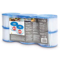 1 x RAW Customer Returns Intex 29011E Type S1 PureSpa Easy Set replacement filters for pool, spa, whirlpool, bathtub, blue and white, 6 pieces - RRP €17.89