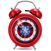 1 x RAW Customer Returns Lafocuse Metal Alarm Clock Children Boy Red with Night Light, Captain Alarm Clock Silent, Double Bell Alarm Clock, No Ticking Table Clock for Bedside Table Children s Room 8cm - RRP €16.13