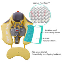 1 x RAW Customer Returns HECCEI Baby Life Jacket Non-Inflatable Floating Ring with Adjustable Sunshade, Mambobaby Baby Donut Swim Float Swimming Ring Add Tail Never Flip for 3-24 Months - RRP €79.33