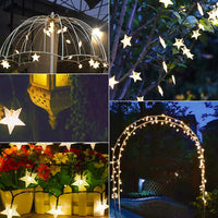 11 x RAW Customer Returns Solar String Lights, 12M 100 LED Star Solar Lights Outdoor Solar String Lights 8 Modes IP65 Waterproof Decoration Lights for Garden Party Christmas Halloween Yard Warm White  - RRP €138.05