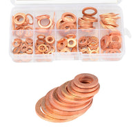 1 x RAW Customer Returns ASIV 200 pieces copper sealing rings assortment, M5-M14 copper flat washers sealing ring copper rings assortment set copper sealing rings 9 sizes  - RRP €9.96