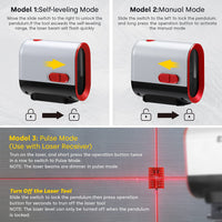 1 x RAW Customer Returns ENVENTOR 35M Self-Leveling Laser Level, Red Cross Laser Level, 3 Modes, Horizontal and Vertical, 2 Plumb Points, 360 Magnetic Support, IP54 with Rechargeable Lithium Battery - RRP €29.5