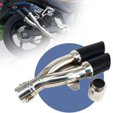 1 x RAW Customer Returns Universal Motorcycle Exhaust,1.5-2 Inlet Thunder Dual Tail Exhaust Outlet with Motorcycle - RRP €67.99