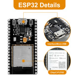 1 x RAW Customer Returns ESP32 ESP32 Wroom 3 pieces ESP32-WROOM-32D development board MicroUSB interface 2.4GHz dual-mode WiFi Bluetooth dual cores microcontroller for Arduino 38PIN  - RRP €17.99