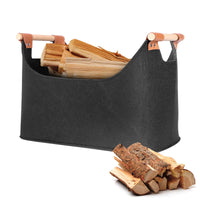 3 x Brand New Sindax Log Basket with Handle, Log Bag Foldable Fireplace Basket for Storing Wood and Logs, Multi-Purpose Storage Bag for Wood, Toys, Newspapers, Fruit, Clothes Black  - RRP €65.97