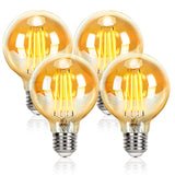 1 x RAW Customer Returns Dexnump E27 LED Vintage Edison Vintage Light Bulbs 4 Pieces G80 Warm White 2700K Retro Light Bulb 4W 380Lm Amber Glass LED Filament NOT Dimmable 8 12cm Ideal for Decorative Nostalgia Retro Industrial - RRP €19.15