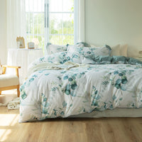 1 x RAW Customer Returns MILDLY bed linen 200x200 cotton, bed linen sets with plant pattern, zipper, OekoTex certified, contains 1 duvet cover 200x200 and 2 pillowcases 80x80, Lilio Kaelyn  - RRP €50.41