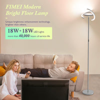 1 x RAW Customer Returns FIMEI floor lamp, continuously dimmable 3000K - 6000K color temperatures, remote control touch independent control, easy on the eyes, uplighter floor lamp for living room - RRP €69.99