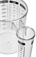 1 x Brand New JJA 104025A Double Measuring Cup, Plastic, Transparent - RRP €12.99