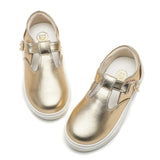 1 x RAW Customer Returns DADAWEN Girls T-Bar Mary Jane Ballerinas Christening Shoes,Gold,26 EU - RRP €30.24