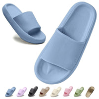 1 x RAW Customer Returns IDEINER flip flops women original men summer sandals cozy slides cloud shoes cloud bathing shoes slippers soft thick sole non-slip rubber house slippers blue size EU 44 45 - RRP €18.74