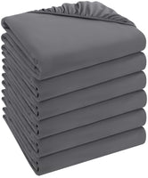 1 x RAW Customer Returns Utopia Bedding - Set of 6 Fitted Sheets 140x200cm - Grey - Brushed Microfiber Fitted Sheet - 35 cm Deep Pocket - RRP €30.24