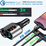 1 x RAW Customer Returns  SUPER PD30W Car Charger Cigarette Lighter Splitter USB Car Adapter 12V 24V Splitter 127W USB C Car Charger Compatible with iPhone14 13 Pro Max 12 11 XR, iPad, Tablet GPS Dash Camera - RRP €19.99