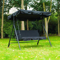 1 x RAW Customer Returns PEPAXON Sun Canopy for Hollywood Swing Replacement Canopy Garden Swing Waterproof 3-Seat Cover 190T Polyester for Patio Yard Seat 164 x 114cm Does not include seat cover Black  - RRP €17.99